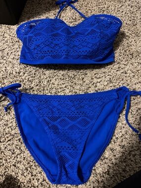 Freya Royal Blue Crochet Bikini Set
